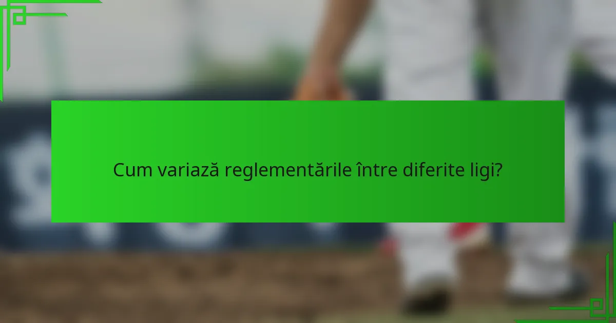 Cum variază reglementările între diferite ligi?